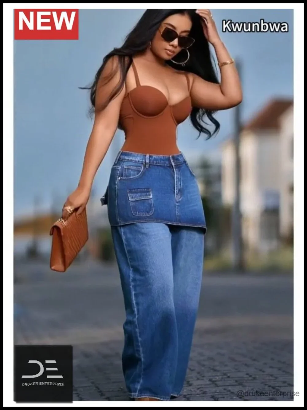High Waisted Baggy Patchwork Wide Leg Jeans Y2K Streetwear